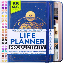 12-Month Undated Weekly and Monthly Life Planner Journal